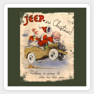 Christmas Poster retro Classic Vehicle WW2 Sticker
